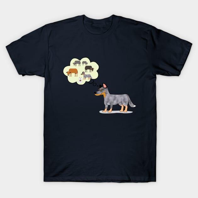 Blue heeler and westie love cattle T-Shirt by Brash Ideas